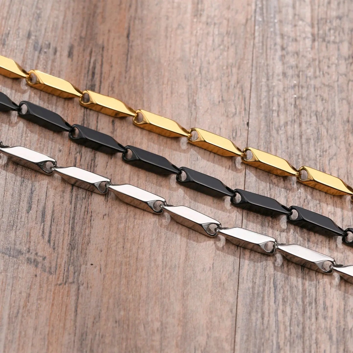 Fenico Accessories ArrowLink Jr. - Mens Geometric Rhombus Link Chain Bracelet