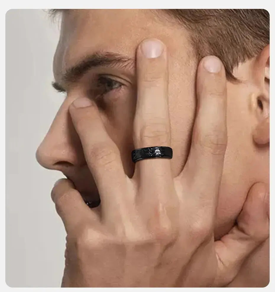 Fenico Accessories Bold Rocker Essentials - Rock Punk Hammered Style Rings