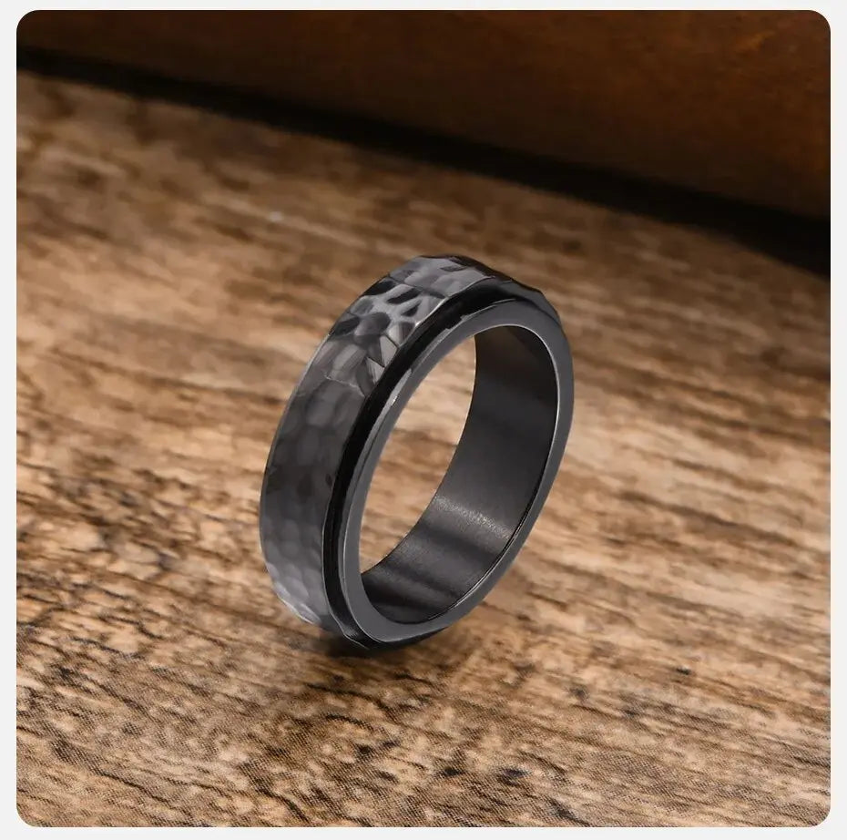 Fenico Accessories Bold Rocker Essentials - Rock Punk Hammered Style Rings