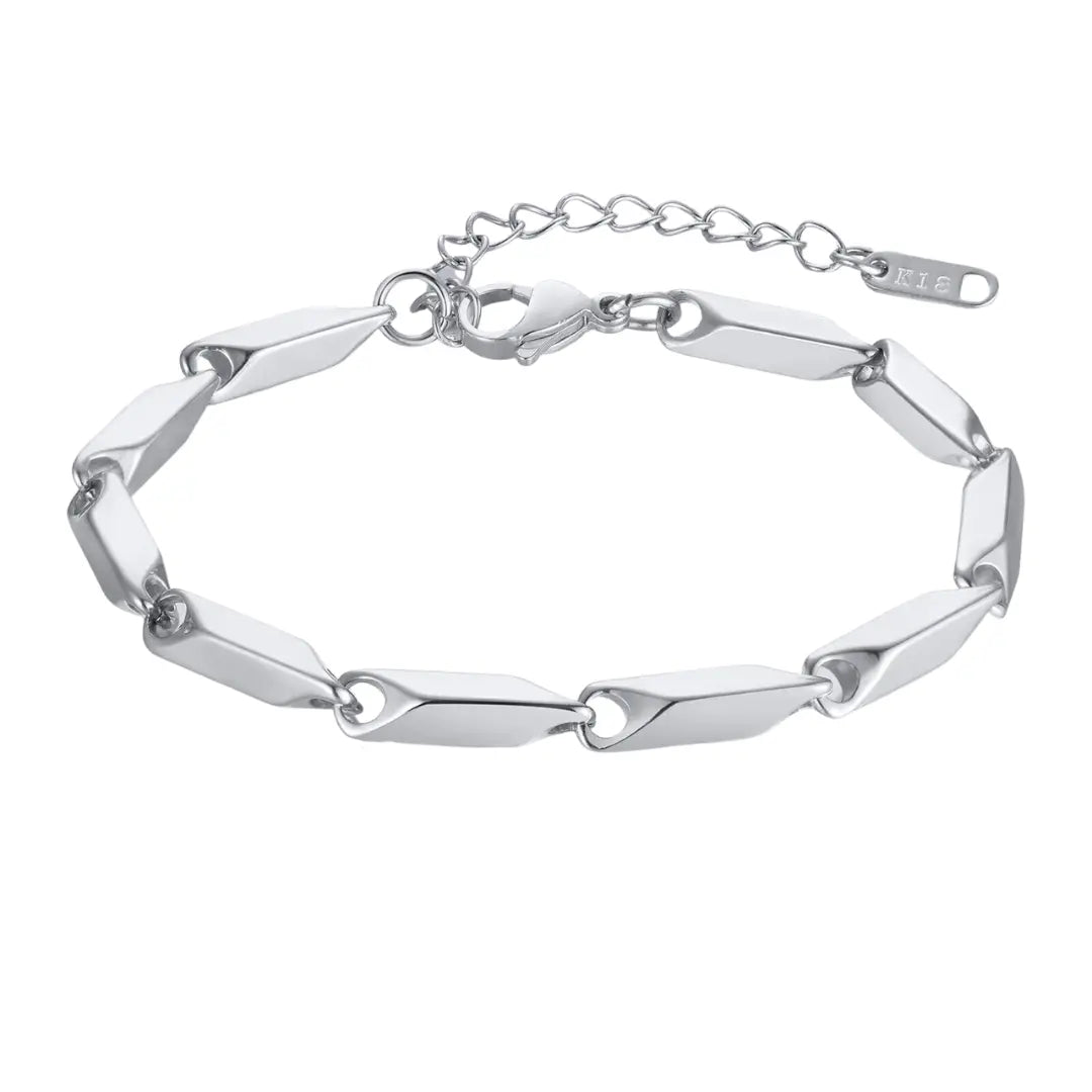 Fenico Accessories ArrowLink Jr. - Mens Geometric Rhombus Link Chain Bracelet 