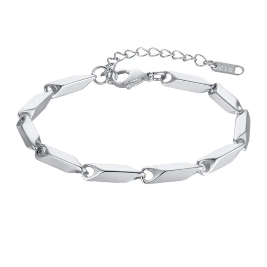 Fenico Accessories ArrowLink Jr. - Mens Geometric Rhombus Link Chain Bracelet 