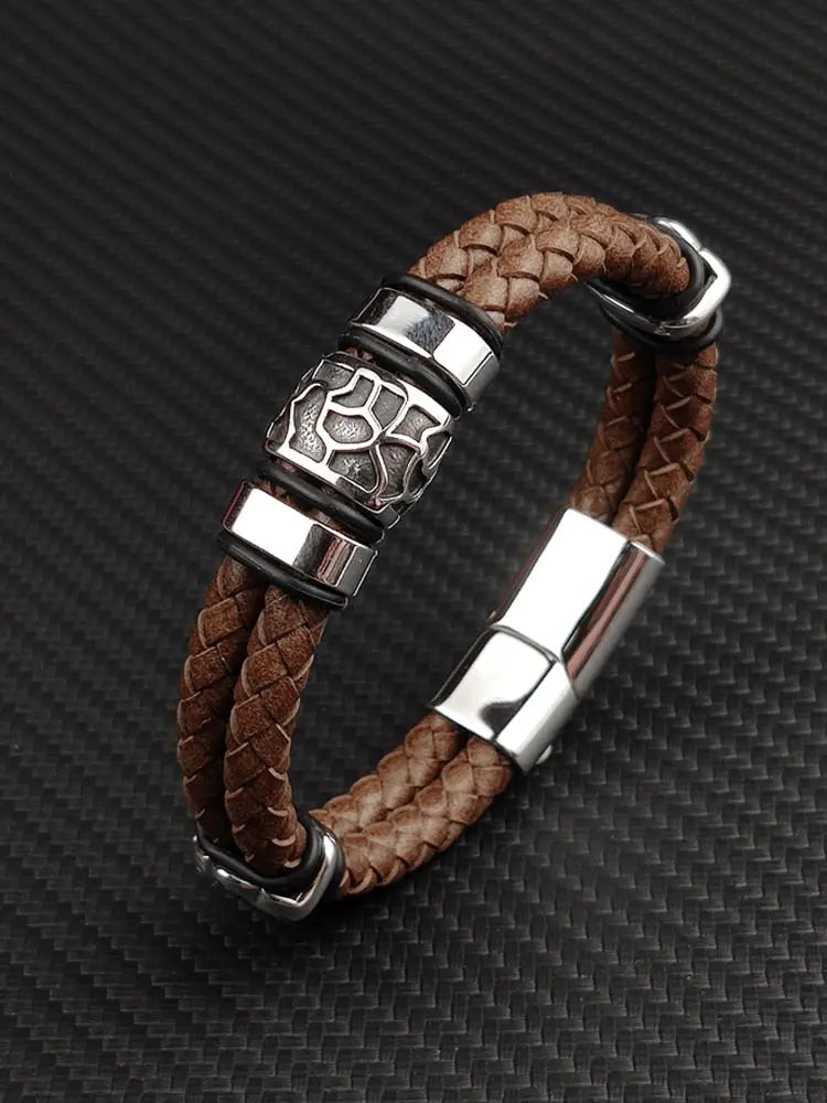 Cracked Stone Bracelets for Men - Stone Design Steel Bracelet – Fenico ...