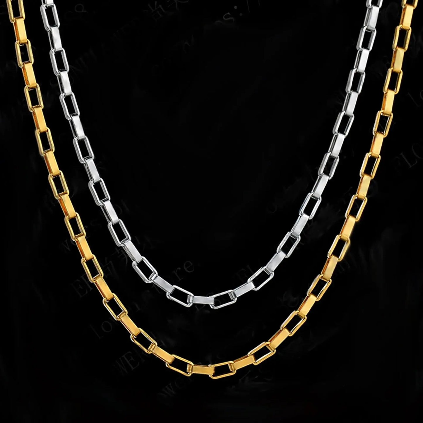 Fenico Accessories Longline Luxury Link - Long Box Chain Necklace 