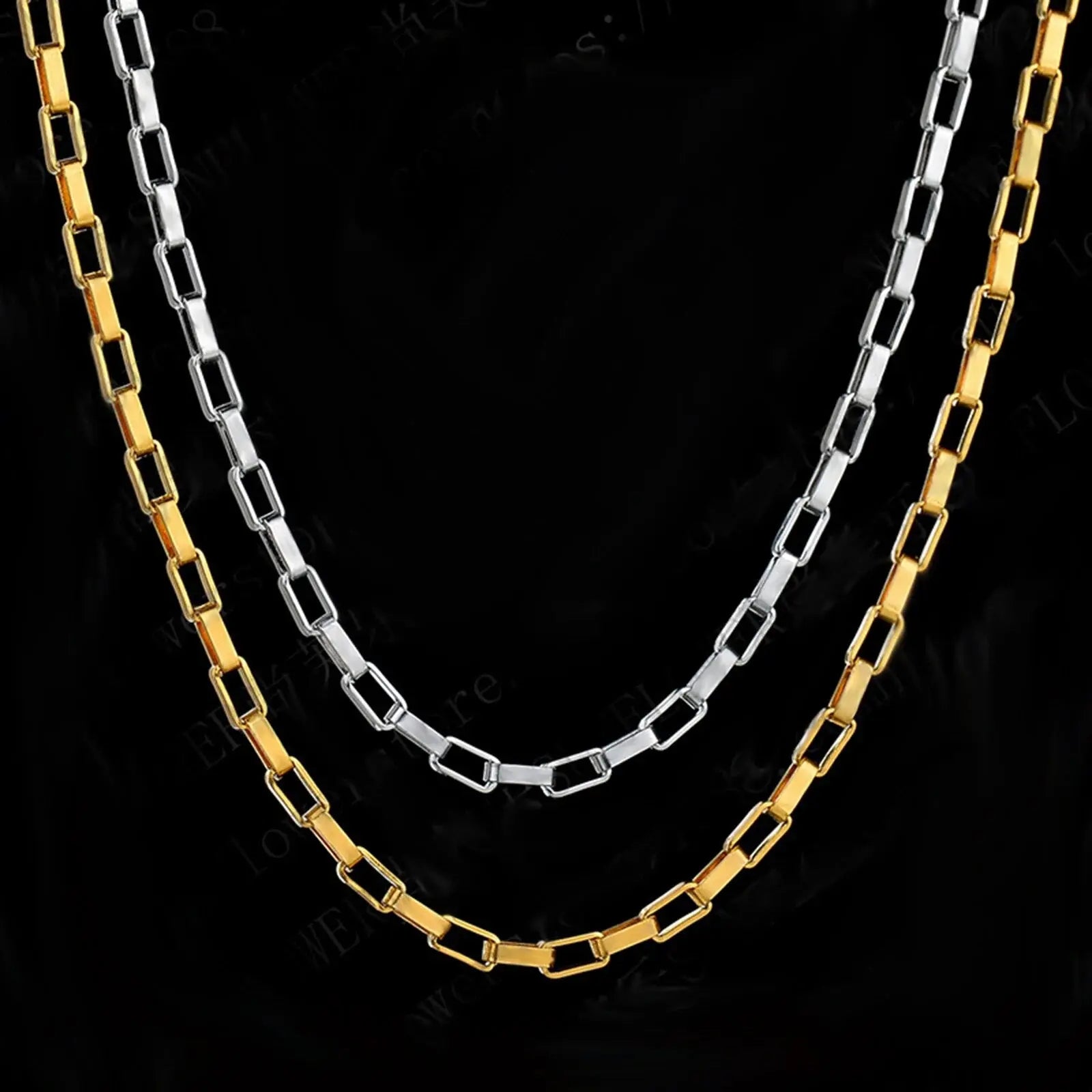 Fenico Accessories Longline Luxury Link - Long Box Chain Necklace 