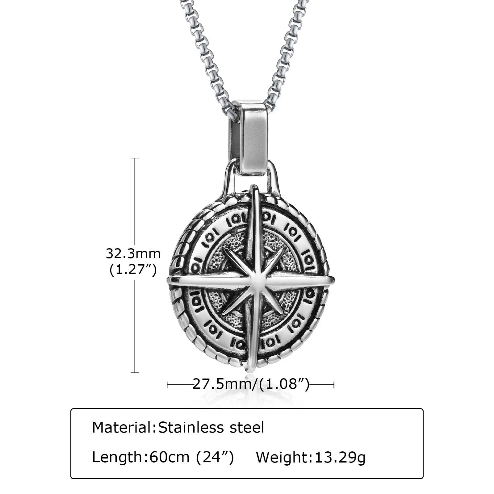 Fenico Accessories Pathfinder - Mens Vintage Compass Pendant