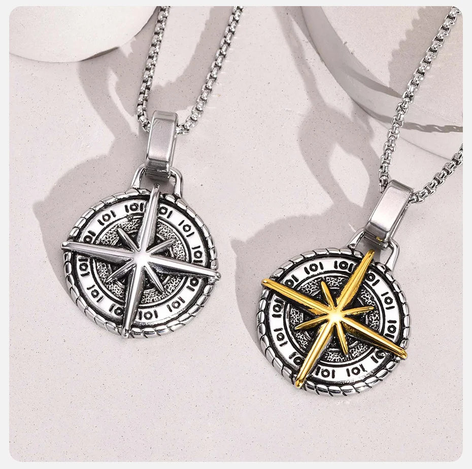 Fenico Accessories Pathfinder - Mens Vintage Compass Pendant